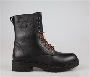 CASTLE BLACK 90006 Hakiki Deri Siyah Kadın Bot