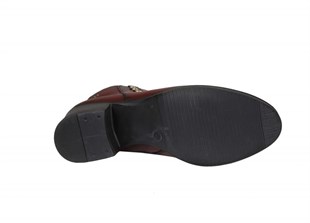 CASTLE BLACK 92160 Saf Deri Taba Kadın Bot