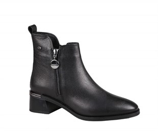 CASTLE BLACK 9780 Hakiki Deri Siyah Kadın Bot
