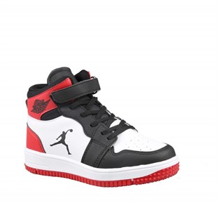 Cool Haykat Boğazlı Siyah-Kırmızı Çocuk Sneakers