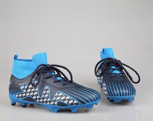 Cool Pele Çoraplı Krampon Saks Mavi Çocuk Halı Saha Ayakkabısı