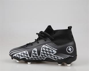 Cool Pele Çoraplı Krampon Siyah Çocuk Halı Saha Ayakkabısı