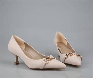 Feles 020-25 Ten Rengi Kadın Topuklu Ayakkabı