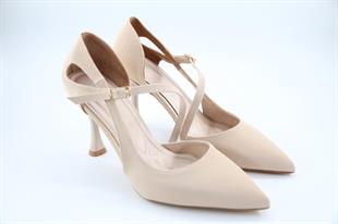 Feles 038-2504 Ten Rengi Kadın Topuklu Ayakkabı