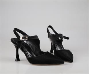 Feles 038-2506 Siyah Kadın Topuklu Ayakkabı