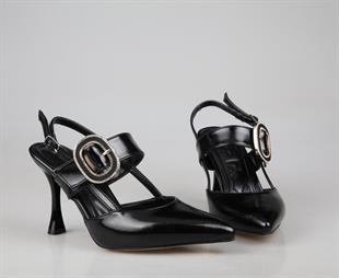 Feles 038-2522 Siyah Kadın Topuklu Ayakkabı