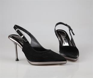 Feles 038-P2533 Siyah Kadın Topuklu Ayakkabı