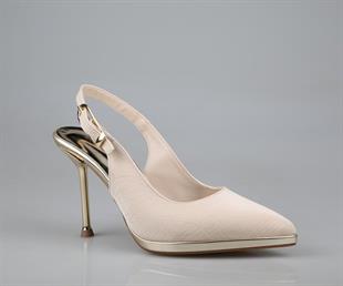 Feles 038-P2533 Ten Rengi Kadın Topuklu Ayakkabı