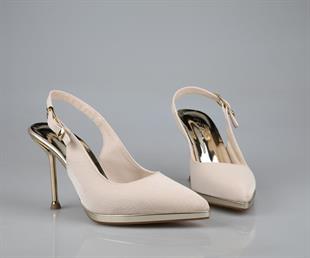 Feles 038-P2533 Ten Rengi Kadın Topuklu Ayakkabı