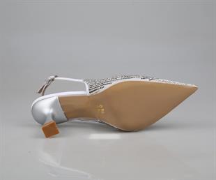 Feles 042-367 Gümüş Kadın Topuklu Ayakkabı