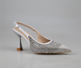 Feles 042-367 Gümüş Kadın Topuklu Ayakkabı