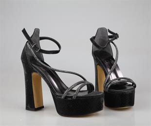 Feles 053-398 Siyah Kadın Topuklu Ayakkabı