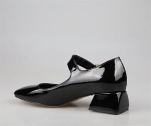 Feles 058-510 Siyah Rugan Kadın Topuklu Ayakkabı