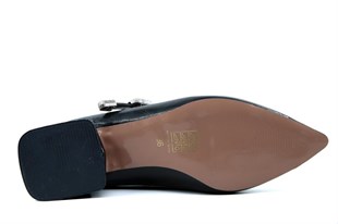 Feles 077-2058-26 Siyah Rugan Kadın Topuklu Ayakkabı