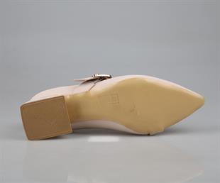 Feles 077-2058-51 Krem Kadın Topuklu Ayakkabı