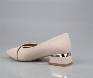 Feles 077-2058-51 Krem Kadın Topuklu Ayakkabı