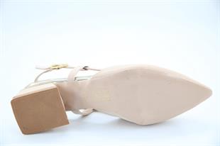 Feles 077-2058-55 Krem Kadın Topuklu Ayakkabı