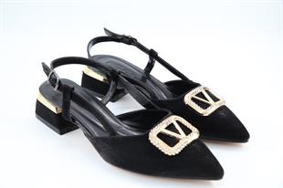 Feles 077-2058-55 Siyah Kadın Topuklu Ayakkabı