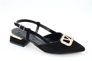 Feles 077-2058-55 Siyah Kadın Topuklu Ayakkabı