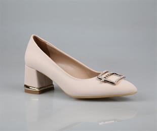 Feles 077-3368-21 Krem Kadın Topuklu Ayakkabı