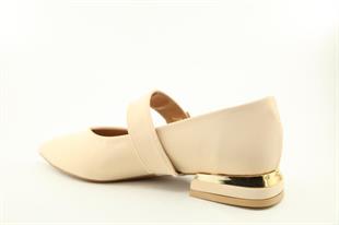 Feles 077-608-105 Krem Kadın Topuklu Ayakkabı