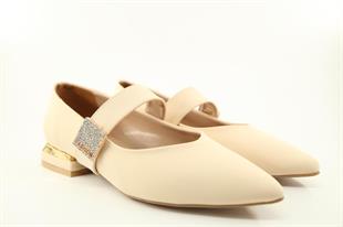 Feles 077-608-105 Krem Kadın Topuklu Ayakkabı