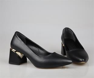 Feles 090-B05025 Siyah Kadın Topuklu Ayakkabı