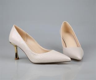 Feles 129-1053 Ten Rengi Kadın Topuklu Ayakkabı