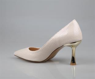 Feles 129-1053 Ten Rengi Kadın Topuklu Ayakkabı