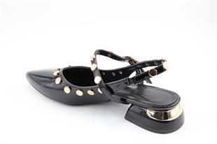 Feles 129-1200 Siyah Rugan Kadın Topuklu Ayakkabı