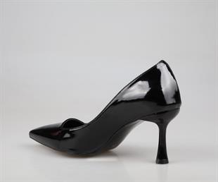 Feles 129-1295 Siyah Rugan Kadın Topuklu Ayakkabı