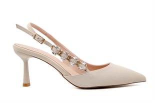 Feles 129-2704 Bej Kadın Topuklu Ayakkabı