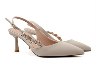 Feles 129-2704 Bej Kadın Topuklu Ayakkabı