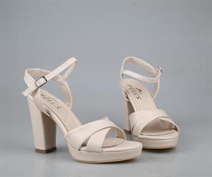 Feles 138-308 Ten Rengi Kadın Topuklu Ayakkabı