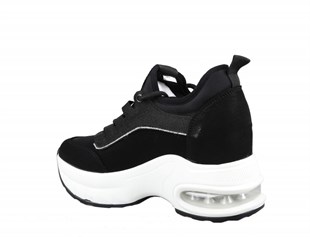 GUJA 24k300-2 Dolgu Topuk Siyah Kadın Sneakers