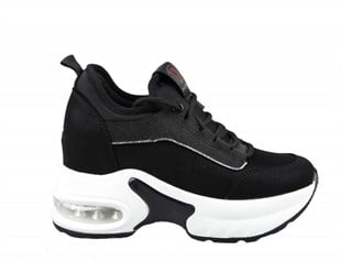 GUJA 24k300-2 Dolgu Topuk Siyah Kadın Sneakers