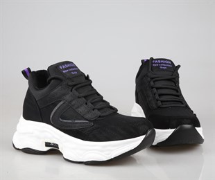 GUJA 24k302 Dolgu Topuk Siyah Kadın Sneakers