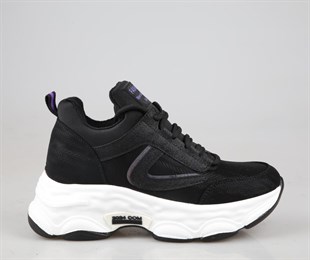 GUJA 24k302 Dolgu Topuk Siyah Kadın Sneakers
