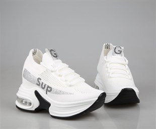 GUJA 24y300-3 Dolgu Topuk Beyaz Kadın Sneakers