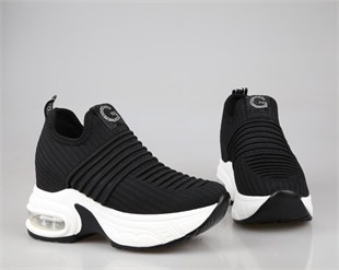 GUJA 25y300-8 Dolgu Topuk Siyah Kadın Sneakers