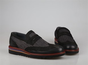 King West 5003-1 Siyah Nubuk Erkek Günlük Ayakkabı