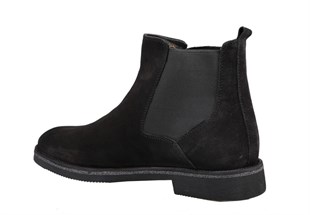 MARCOMEN 14017 Saf Deri Siyah Suet Erkek Bot