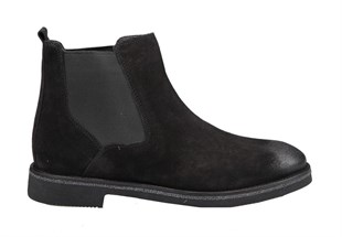 MARCOMEN 14017 Saf Deri Siyah Suet Erkek Bot