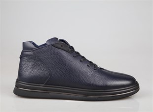 MARCOMEN 16208 Saf Deri Lacivert Erkek Bot