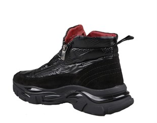 MARCOMEN 16218 Hakiki Deri Siyah Suet Erkek Bot