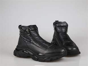 MARCOMEN 16218 Hakiki Deri Siyah Erkek Bot