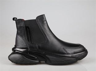 MARCOMEN 18476 Hakiki Deri Siyah Erkek Bot