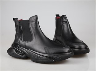 MARCOMEN 18476 Hakiki Deri Siyah Erkek Bot