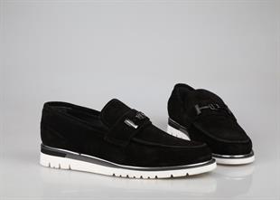 MARCOMEN 21140 Hakiki Deri Siyah Suet Erkek Günlük Ayakkabı