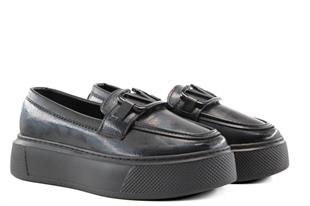 Marka Sesi AE505 Siyah Rugan Kadın Günlük Ayakkabı